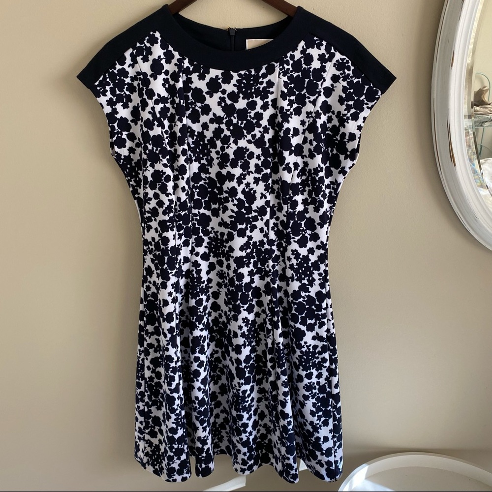 MICHAEL Michael Kors Navy Blue and White Floral Dress Size 8